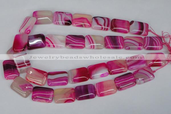 CAG1185 15.5 inches 18*25mm rectangle line agate gemstone beads