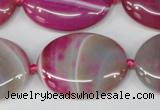 CAG1188 15.5 inches 22*30mm oval line agate gemstone beads