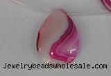 CAG1189 Top-drilled 22*30mm flat teardrop line agate gemstone beads