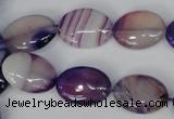 CAG1206 15.5 inches 12*16mm oval line agate gemstone beads