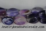 CAG1230 15.5 inches 10*14mm oval line agate gemstone beads