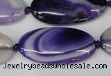 CAG1236 15.5 inches 20*40mm oval line agate gemstone beads