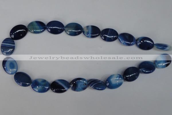 CAG1275 15.5 inches 15*20mm oval line agate gemstone beads