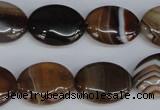 CAG1315 15.5 inches 15*20mm oval line agate gemstone beads