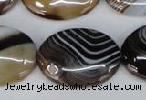 CAG1317 15.5 inches 22*30mm oval line agate gemstone beads