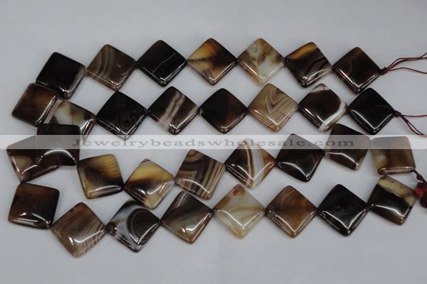 CAG1328 15.5 inches 20*20mm diamond line agate gemstone beads