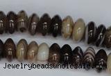 CAG1330 15.5 inches 6*12mm rondelle line agate gemstone beads