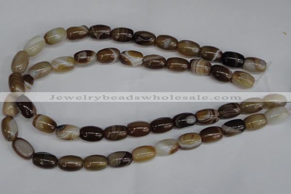 CAG1331 15.5 inches 10*15mm drum line agate gemstone beads