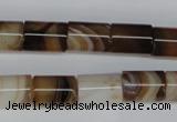 CAG1333 15.5 inches 10*14mm tube line agate gemstone beads