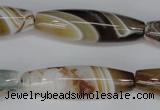 CAG1335 15.5 inches 12*40mm rice line agate gemstone beads