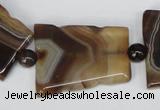 CAG1356 15.5 inches 28*35mm trapezoid line agate gemstone beads