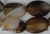 CAG1385 15.5 inches 18*25mm faceted oval line agate gemstone beads