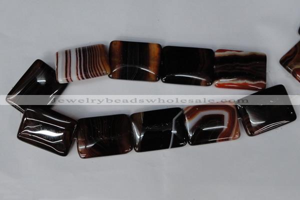 CAG1398 15.5 inches 30*40mm rectangle line agate gemstone beads