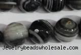 CAG1407 15.5 inches 16mm faceted round line agate gemstone beads