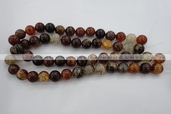 CAG1442 15.5 inches 14mm round dragon veins agate beads