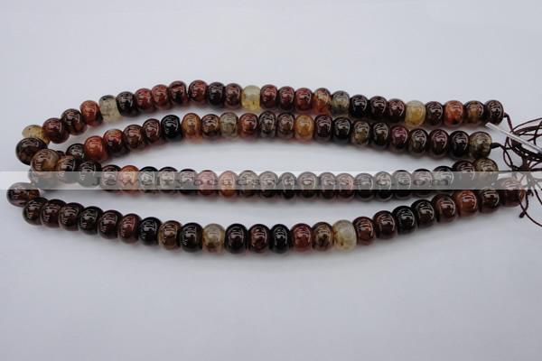 CAG1444 15.5 inches 8*12mm rondelle dragon veins agate beads