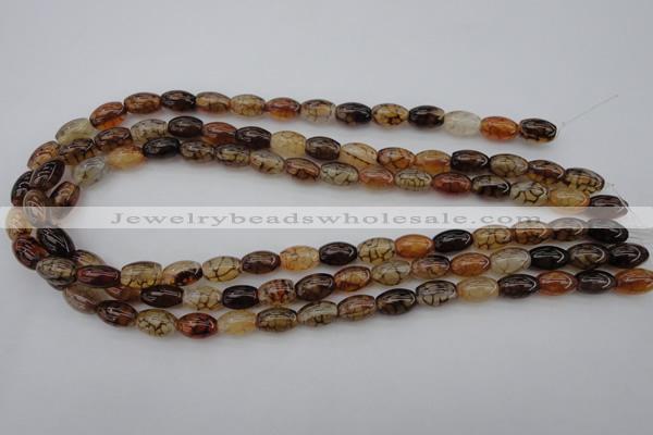 CAG1451 15.5 inches 8*12mm rice dragon veins agate beads