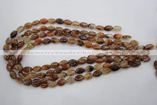 CAG1462 15.5 inches 8*12mm oval dragon veins agate beads