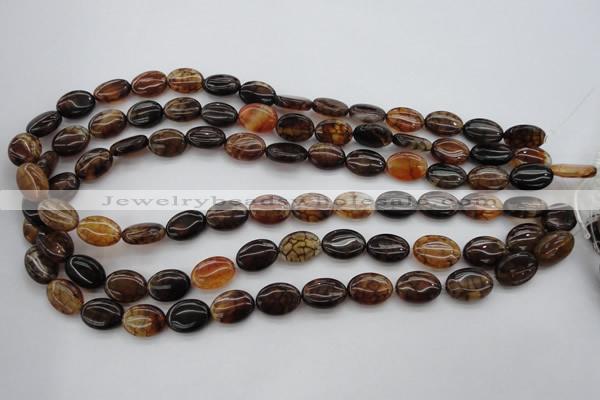 CAG1463 15.5 inches 10*14mm oval dragon veins agate beads