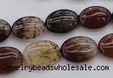 CAG1465 15.5 inches 13*18mm oval dragon veins agate beads