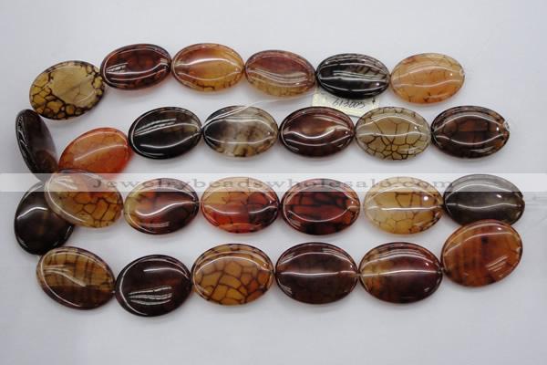 CAG1468 15.5 inches 22*30mm oval dragon veins agate beads