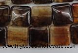 CAG1472 15.5 inches 15*15mm square dragon veins agate beads