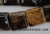 CAG1474 15.5 inches 20*20mm square dragon veins agate beads