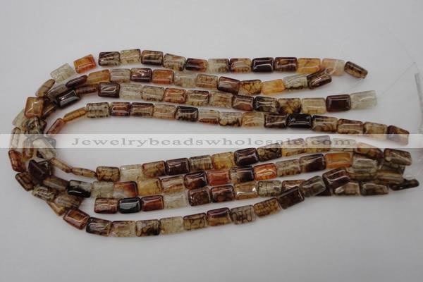 CAG1478 15.5 inches 8*12mm rectangle dragon veins agate beads