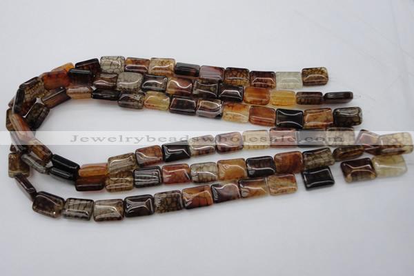 CAG1479 15.5 inches 10*14mm rectangle dragon veins agate beads