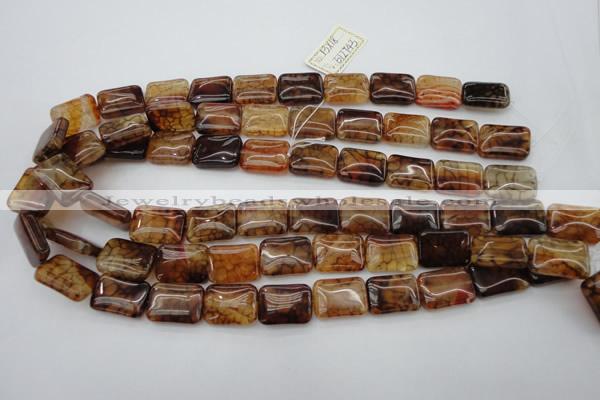 CAG1481 15.5 inches 13*18mm rectangle dragon veins agate beads