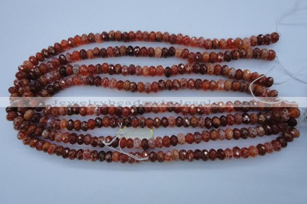 CAG1491 15.5 inches 5*8mm faceted rondelle natural fire agate beads