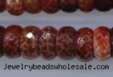 CAG1494 15.5 inches 9*18mm faceted rondelle natural fire agate beads