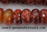 CAG1495 15.5 inches 10*20mm faceted rondelle natural fire agate beads