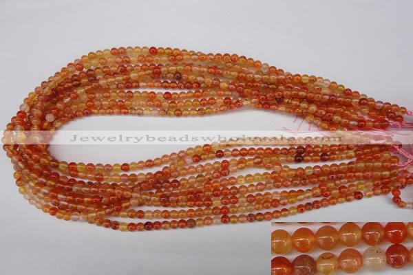 CAG1644 15.5 inches 4mm round red agate gemstone beads