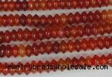 CAG1645 15.5 inches 3*6mm rondelle red agate gemstone beads