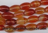 CAG1646 15.5 inches 8*12mm rice red agate gemstone beads