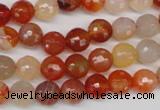 CAG1656 15.5 inches 8mm faceted round red agate gemstone beads