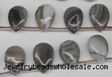 CAG1769 Top-drilled 10*14mm flat teardrop Chinese botswana agate beads