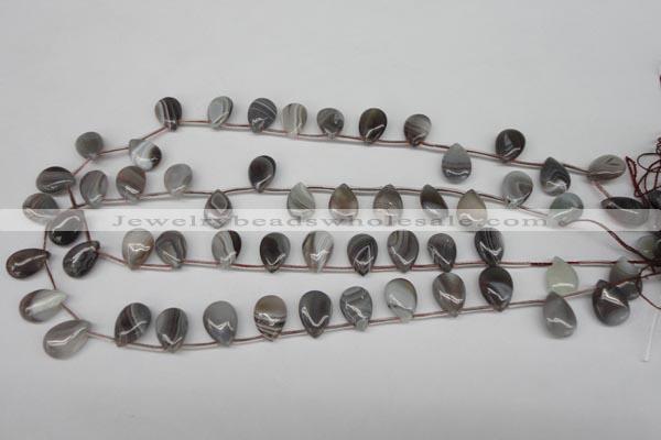 CAG1769 Top-drilled 10*14mm flat teardrop Chinese botswana agate beads