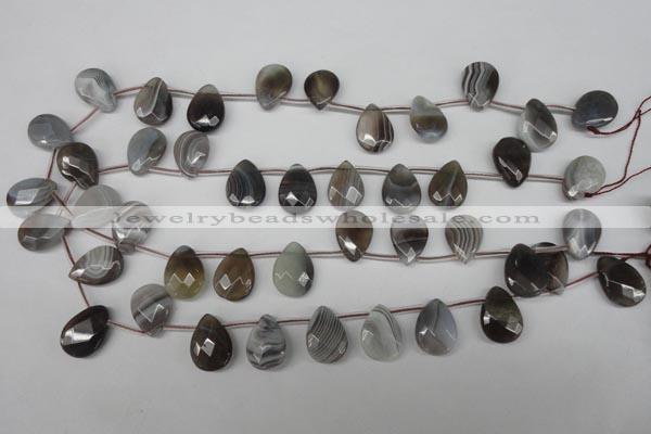 CAG1773 13*18mm faceted flat teardrop Chinese botswana agate beads