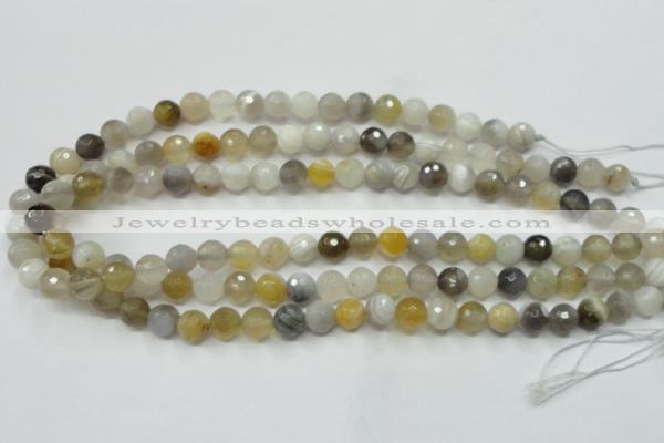 CAG1812 15.5 inches 8mm faceted round Chinese botswana agate beads