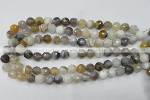 CAG1814 15.5 inches 12mm faceted round Chinese botswana agate beads