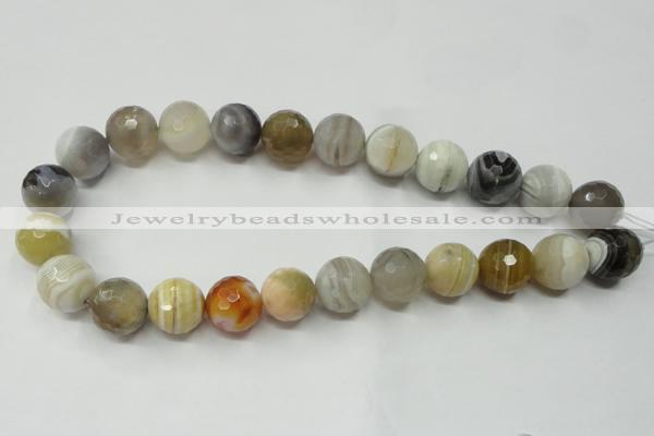 CAG1816 15.5 inches 16mm faceted round Chinese botswana agate beads