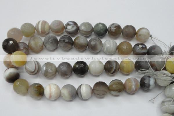 CAG1817 15.5 inches 18mm faceted round Chinese botswana agate beads