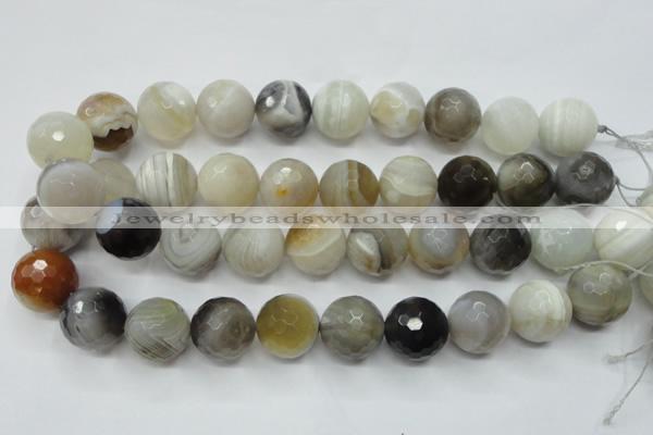 CAG1818 15.5 inches 20mm faceted round Chinese botswana agate beads