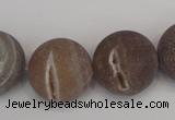 CAG1847 15.5 inches 20mm round matte druzy agate beads whholesale