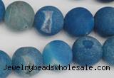 CAG1857 15.5 inches 16mm round matte druzy agate beads whholesale