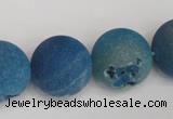 CAG1859 15.5 inches 20mm round matte druzy agate beads whholesale