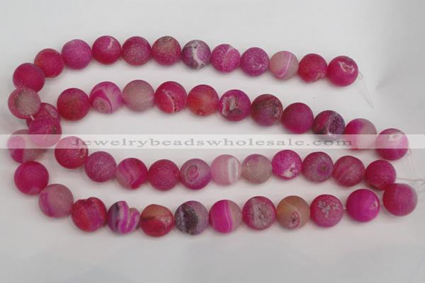 CAG1862 15.5 inches 16mm round matte druzy agate beads whholesale