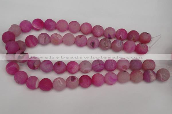 CAG1866 15.5 inches 16mm round matte druzy agate beads whholesale